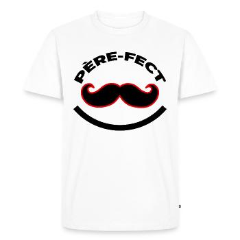 Père-fect Phrase Humoristique Sarcasme cadeau père - T-shirt Premium bio Homme - blanc - Devant - Nico (187cm)