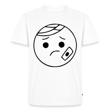 Emoji sketch blesse noir - T-shirt Premium bio Homme - blanc - Devant - Nico (187cm)