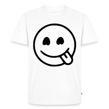 Emoji Skizze hungrig schwarz - T-shirt Premium bio Homme - blanc - Devant - Nico (187cm)