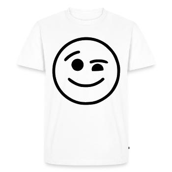 Emoji sketch wink black - Men's Premium Organic T-Shirt - white - Front - Nico (187cm)