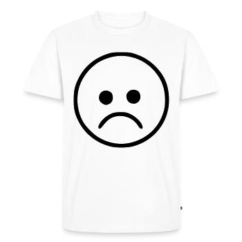 Emoji sketch sad black - Men's Premium Organic T-Shirt - white - Front - Nico (187cm)