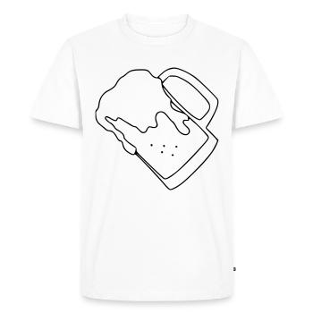 Fête de dessin de bière Célébrez le noir - T-shirt Premium bio Homme - blanc - Devant - Nico (187cm)