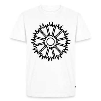 Dessin de fleur croquis de nature noir - T-shirt Premium bio Homme - blanc - Devant - Nico (187cm)
