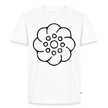 Dessin de fleur Nature croquis noir - T-shirt Premium bio Homme - blanc - Devant - Nico (187cm)
