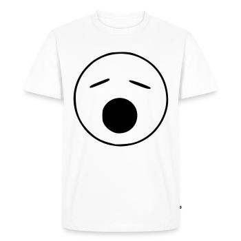 Emoji sketch bâiller noir - T-shirt Premium bio Homme - blanc - Devant - Nico (187cm)