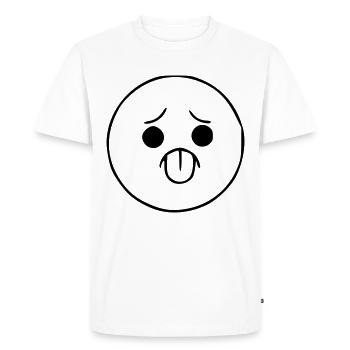 Emoji sketch effronté noir - T-shirt Premium bio Homme - blanc - Devant - Nico (187cm)