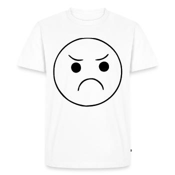 Emoji sketch noir sinistre - T-shirt Premium bio Homme - blanc - Devant - Nico (187cm)