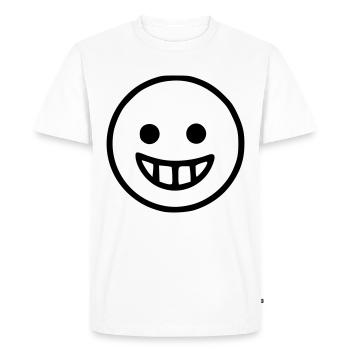 Emoji Skizze glücklich schwarz - T-shirt Premium bio Homme - blanc - Devant - Nico (187cm)