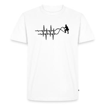 Conception d’impulsions de ligne de vie de cordes de combat - T-shirt Premium bio Homme - blanc - Devant - Nico (187cm)