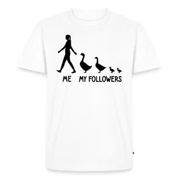 I Mes Followers Geese Lover Goose Breeder - T-shirt Premium bio Homme - blanc - Devant - Nico (187cm)