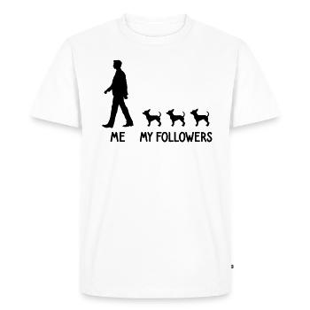 I Mes followers Chihuahua Chien Éleveur de chiens - T-shirt Premium bio Homme - blanc - Devant - Nico (187cm)