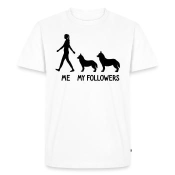 I Mes followers Husky Chien Éleveur Chien - T-shirt Premium bio Homme - blanc - Devant - Nico (187cm)