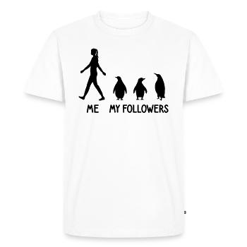 I Mes followers Pingouin Animal Keeper Zoo Bird - T-shirt Premium bio Homme - blanc - Devant - Nico (187cm)