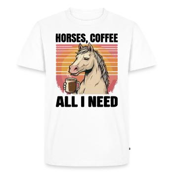 Drôle Cheval Art Cheval Propriétaire Chevaux Café - T-shirt Premium bio Homme - blanc - Devant - Nico (187cm)