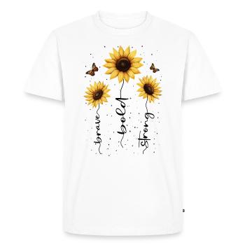 Fleurs d’été Fleur Inspiration Dicton de motivation - T-shirt Premium bio Homme - blanc - Devant - Nico (187cm)