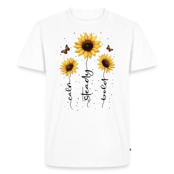 Fleurs d’été Fleur Inspiration Dicton de motivation - T-shirt Premium bio Homme - blanc - Devant - Nico (187cm)