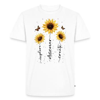 Fleurs d’été Fleur Inspiration Dicton de motivation - T-shirt Premium bio Homme - blanc - Devant - Nico (187cm)