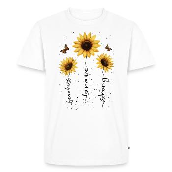 Fleurs d’été Fleur Inspiration Dicton de motivation - T-shirt Premium bio Homme - blanc - Devant - Nico (187cm)