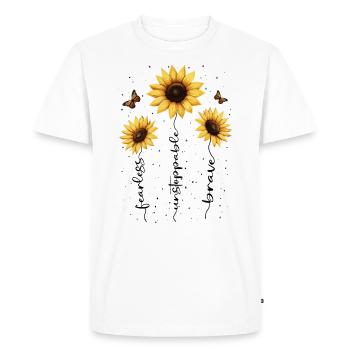 Fleurs d’été Fleur Inspiration Dicton de motivation - T-shirt Premium bio Homme - blanc - Devant - Nico (187cm)