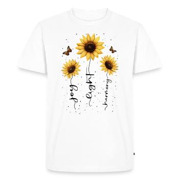 Fleurs d’été Fleur Inspiration Dicton de motivation - T-shirt Premium bio Homme - blanc - Devant - Nico (187cm)