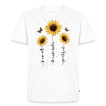 Fleurs d’été Fleur Inspiration Dicton de motivation - T-shirt Premium bio Homme - blanc - Devant - Nico (187cm)