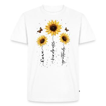 Fleurs d’été Fleur Inspiration Dicton de motivation - T-shirt Premium bio Homme - blanc - Devant - Nico (187cm)