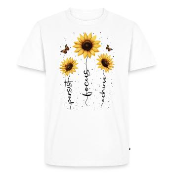Fleurs d’été Fleur Inspiration Dicton de motivation - T-shirt Premium bio Homme - blanc - Devant - Nico (187cm)