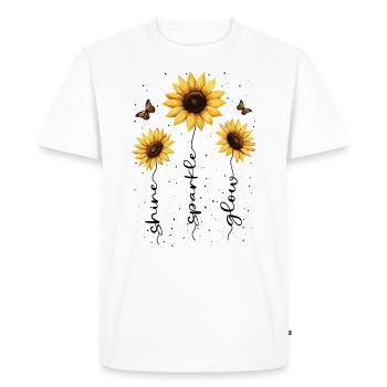 Fleurs d’été Fleur Inspiration Dicton de motivation - T-shirt Premium bio Homme - blanc - Devant - Nico (187cm)