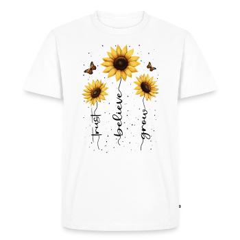 Fleurs d’été Fleur Inspiration Dicton de motivation - T-shirt Premium bio Homme - blanc - Devant - Nico (187cm)