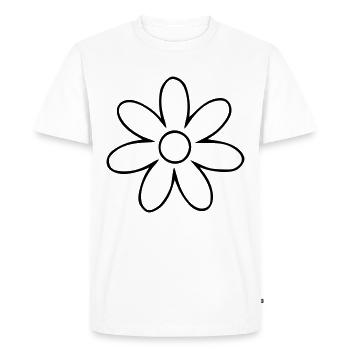 Dessin de fleur Nature croquis noir - T-shirt Premium bio Homme - blanc - Devant - Nico (187cm)