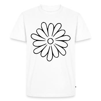 Dessin de fleur Nature croquis noir - T-shirt Premium bio Homme - blanc - Devant - Nico (187cm)