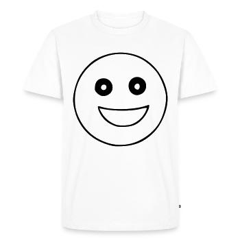 Emoji sketch noir joyeux - T-shirt Premium bio Homme - blanc - Devant - Nico (187cm)