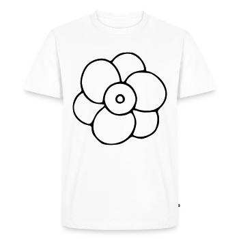 Dessin de fleur croquis de nature noir - T-shirt Premium bio Homme - blanc - Devant - Nico (187cm)