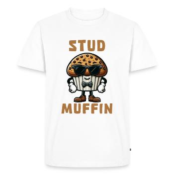 Stud Muffin Gentleman Tee - Men's Premium Organic T-Shirt - white - Front - Nico (187cm)