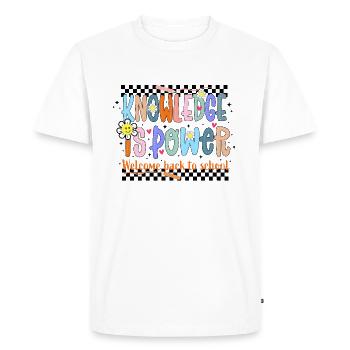 Back to School - Men's Premium Organic T-Shirt - white - Front - Nico (187cm)