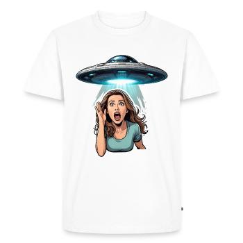 Alien Abduction Scene - Men's Premium Organic T-Shirt - white - Front - Nico (187cm)