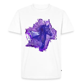 Horses Galaxy Glitter Purple - Men's Premium Organic T-Shirt - white - Front - Nico (187cm)