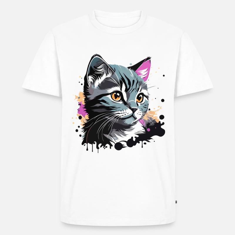 süsses Kätzchen, Katze - Männer Premium Bio T-Shirt - Weiß