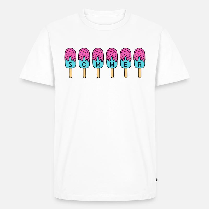 Sommer Eis - Männer Premium Bio T-Shirt - Weiß