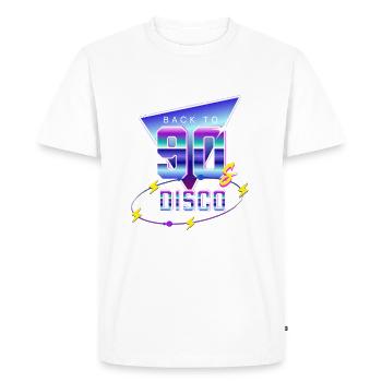 Retour aux années 90 tenue rétro des années 90 - T-shirt Premium bio Homme - blanc - Devant - Nico (187cm)