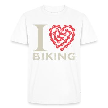 I love biking I love cycling - Men's Premium Organic T-Shirt - white - Front - Nico (187cm)