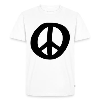 Peace Sign Drawing Peace Sketch black - Men's Premium Organic T-Shirt - white - Front - Nico (187cm)