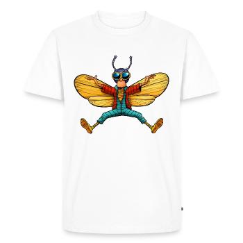 Fly Yoga - Men's Premium Organic T-Shirt - white - Front - Nico (187cm)