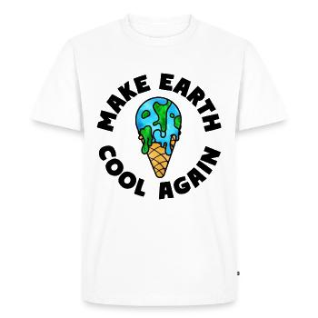 Terre fondue crème glacée Make Earth Cool Again - T-shirt Premium bio Homme - blanc - Devant - Nico (187cm)