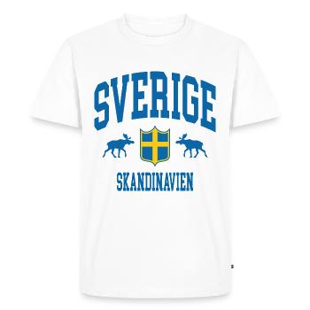 Suède - T-shirt Premium bio Homme - blanc - Devant - Nico (187cm)
