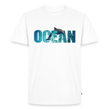 Dauphin de l’océan - T-shirt Premium bio Homme - blanc - Devant - Nico (187cm)
