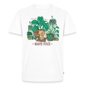 In my Happy Place - Men's Premium Organic T-Shirt - white - Front - Nico (187cm)
