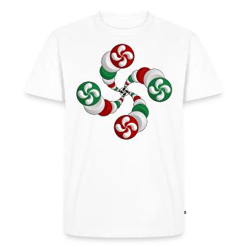 Croix Basque 2021 - T-shirt Premium bio Homme - blanc - Devant - Nico (187cm)