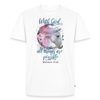 Christian Cite des chevaux - T-shirt Premium bio Homme - blanc - Devant - Nico (187cm)