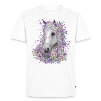 Aquarelle de cheval Motif de cheval - T-shirt Premium bio Homme - blanc - Devant - Nico (187cm)
